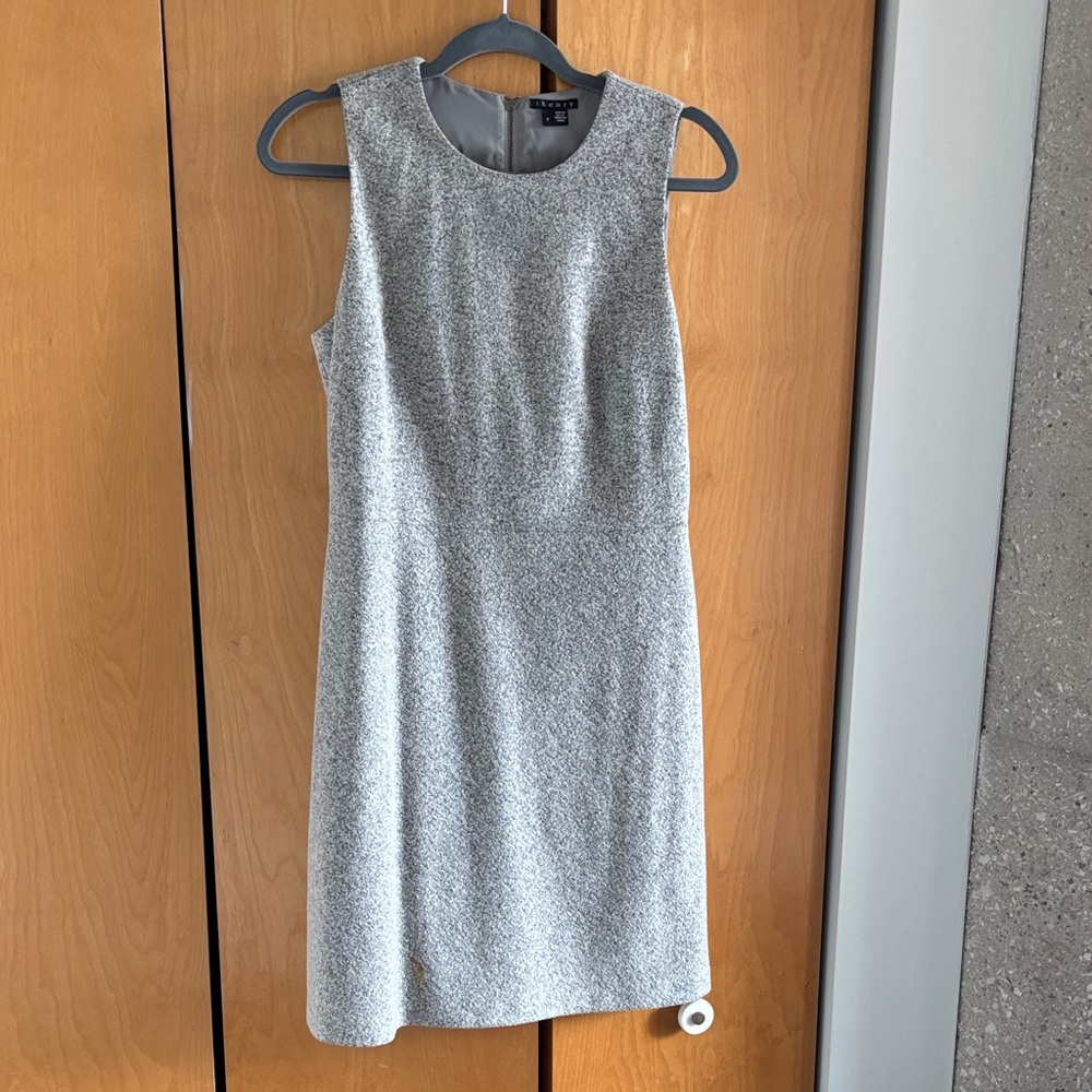 Theory Gray Textured Mini Dress